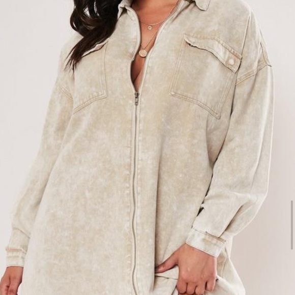 NWOT zip up textured shirt - Picture 2 of 3